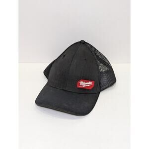 Milwaukee Tools Gridiron Black Adjustable Fit Snap Back Trucker Hat ONE Size
